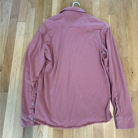 Faherty Men's M Medium Regular Fit Dusty Rose Knit Stretch Button Down Shirt - Picture 8 of 8